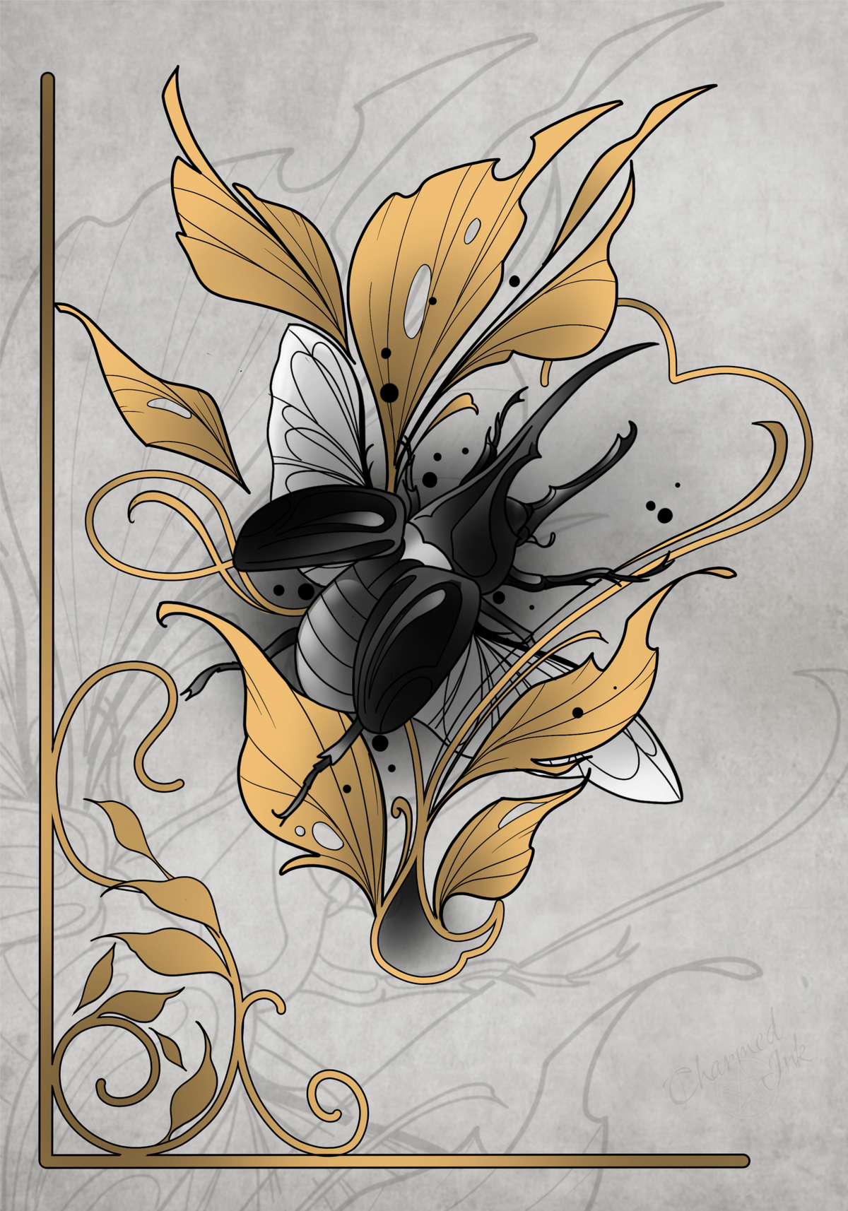 Golden Botanical & Beetle